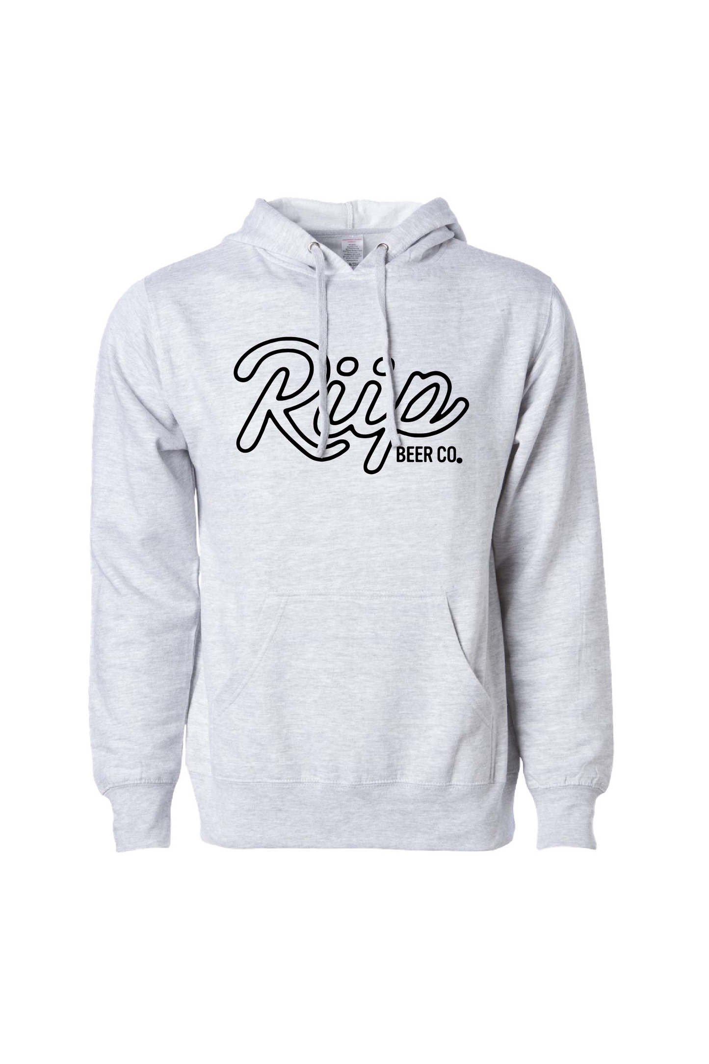 Hoodie Pull Over | Riip Classic Script | Light Heather Grey