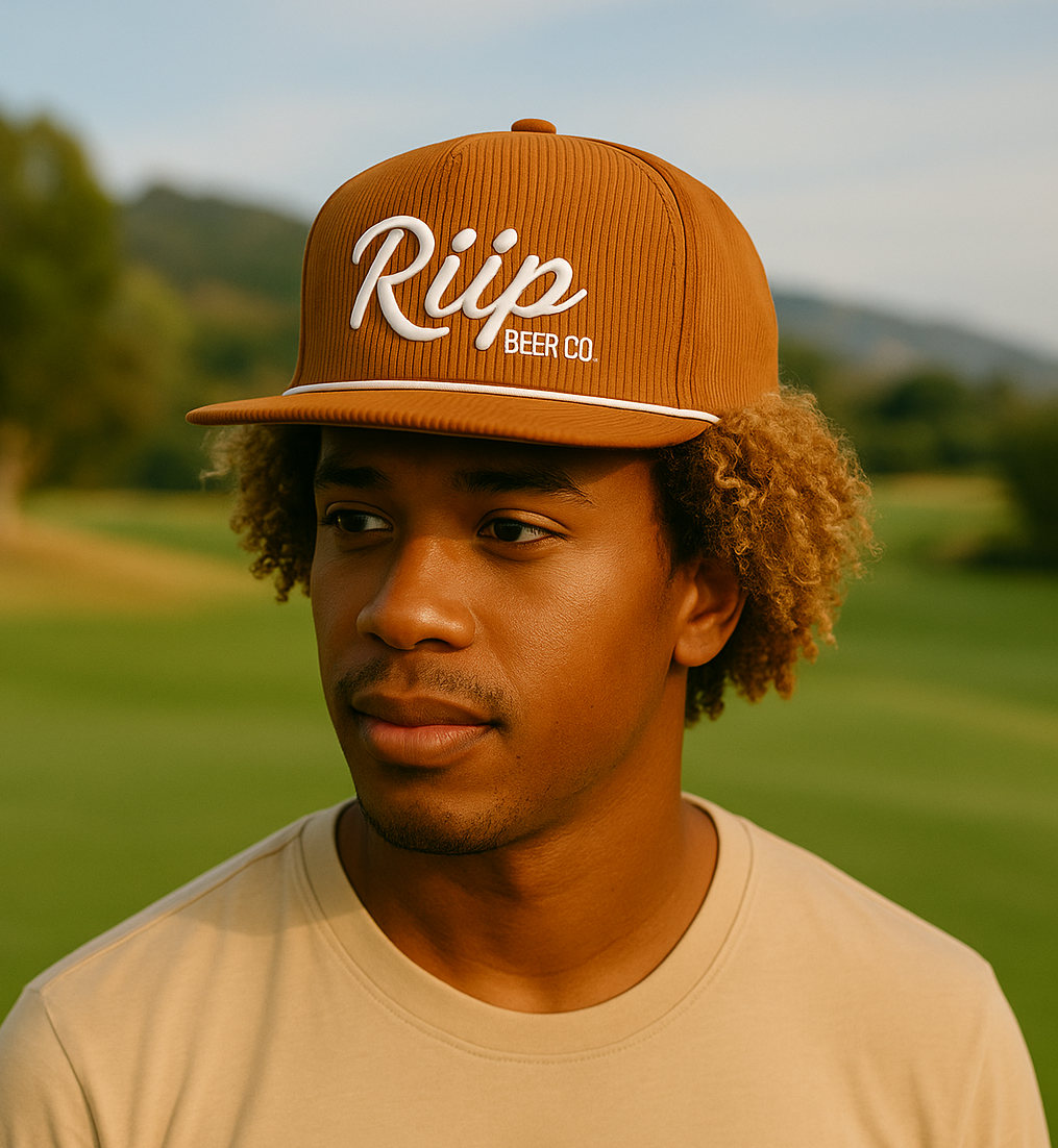 Hat | Riip Cursive Corduroy | Brown / White