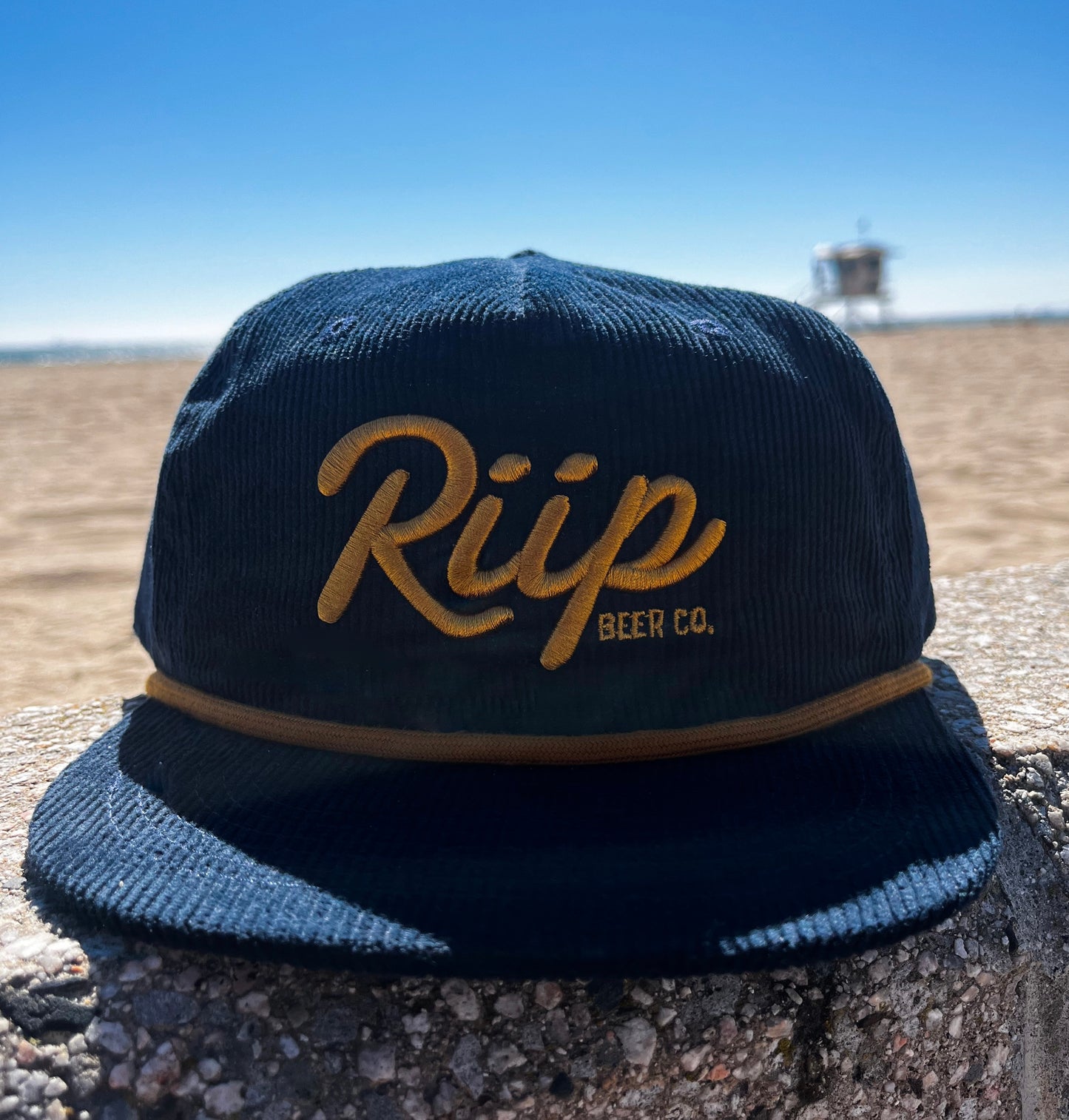 Hat | Riip Cursive Corduroy | Gold / Navy