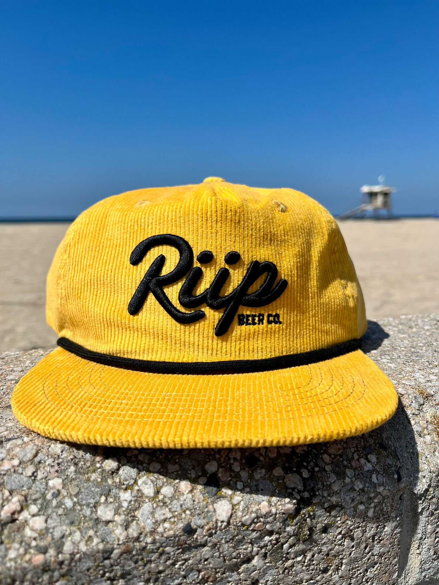 Hat | Riip Cursive Corduroy | Yellow/Black