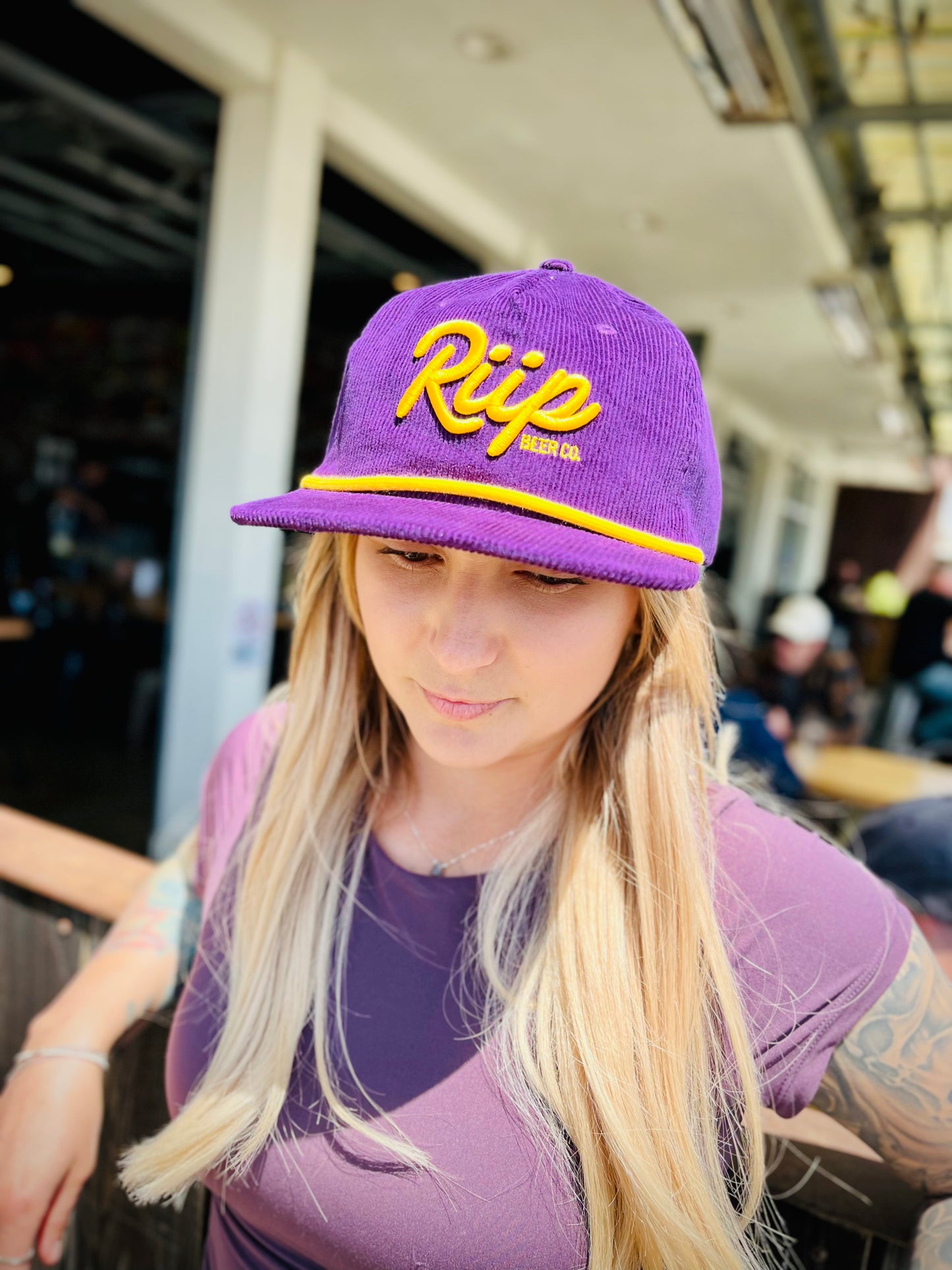 Hat | Riip Cursive Corduroy | Purple