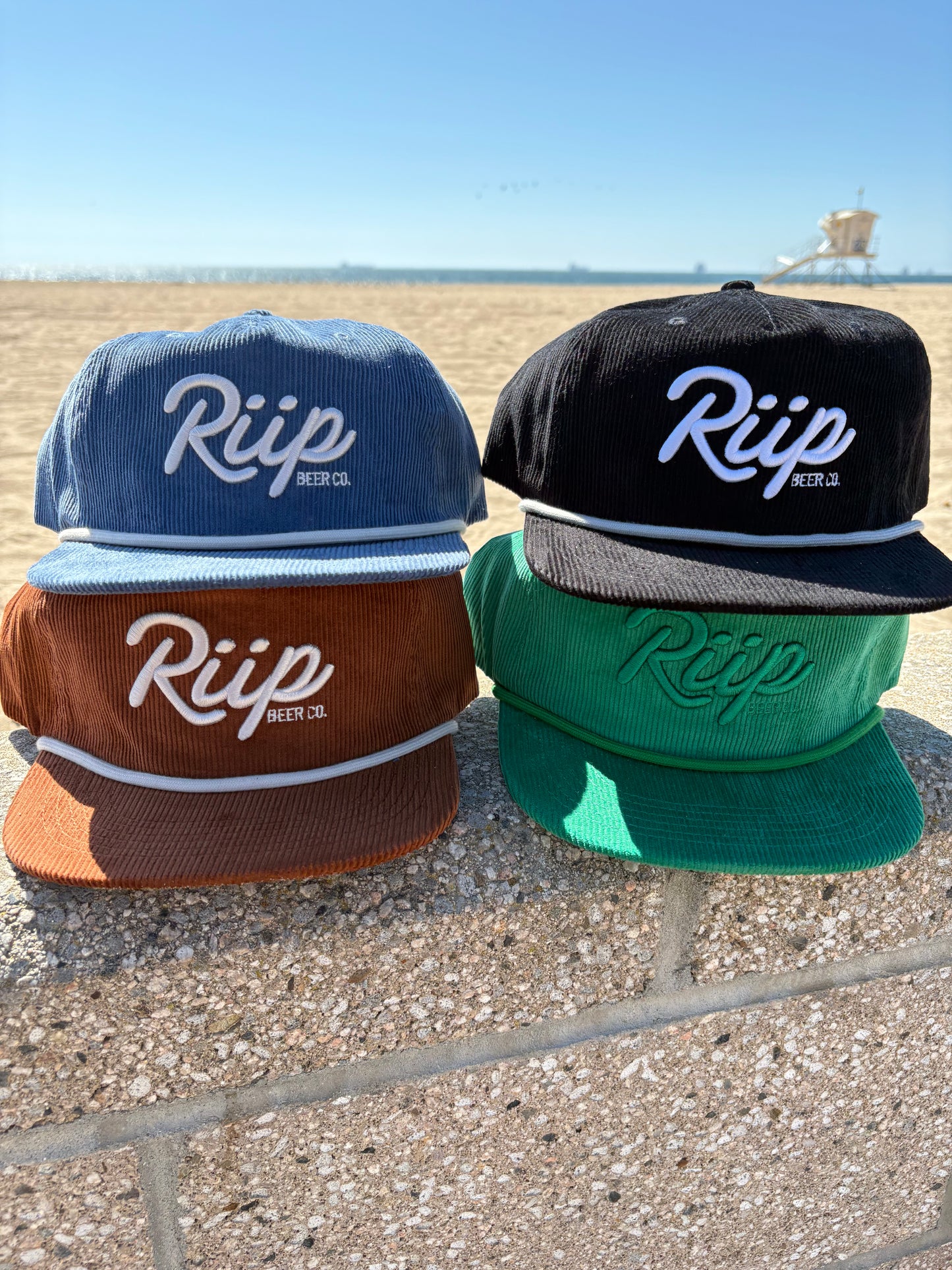 Hat | Riip Cursive Corduroy | Green & Gold