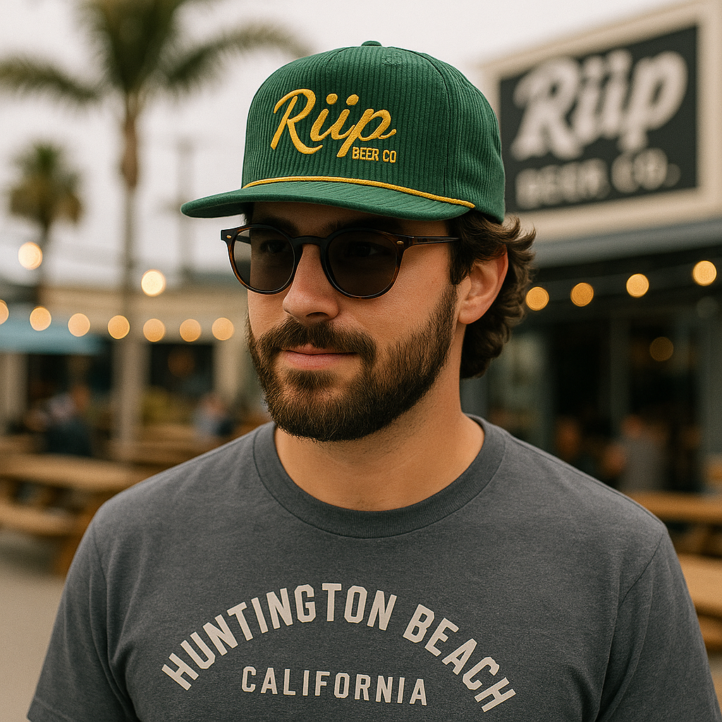 Hat | Riip Cursive Corduroy | Green & Gold