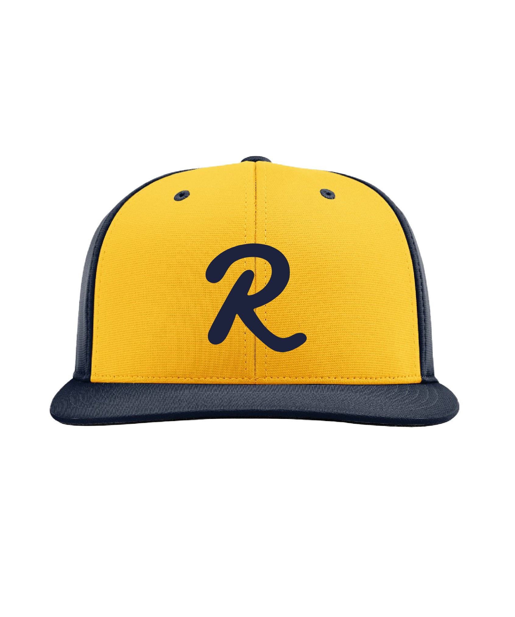 Hat R Baseball FlexFit Yellow Navy - Main Image