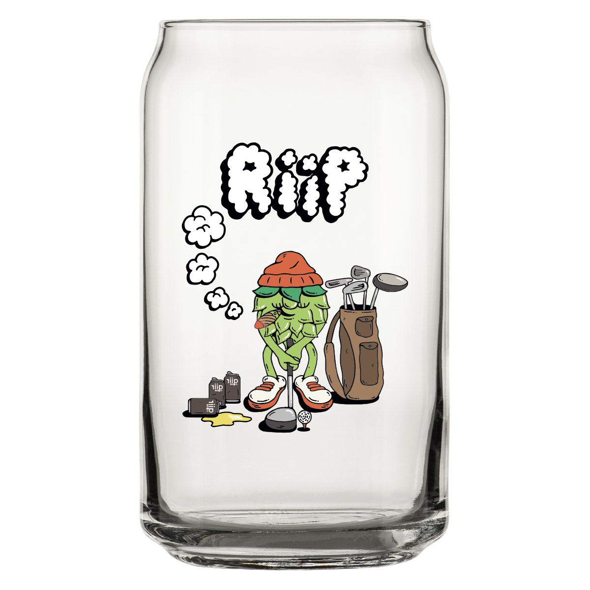 Riip Pint Glass | 16 oz. Arc Can Glass Can | Riip'n Greens