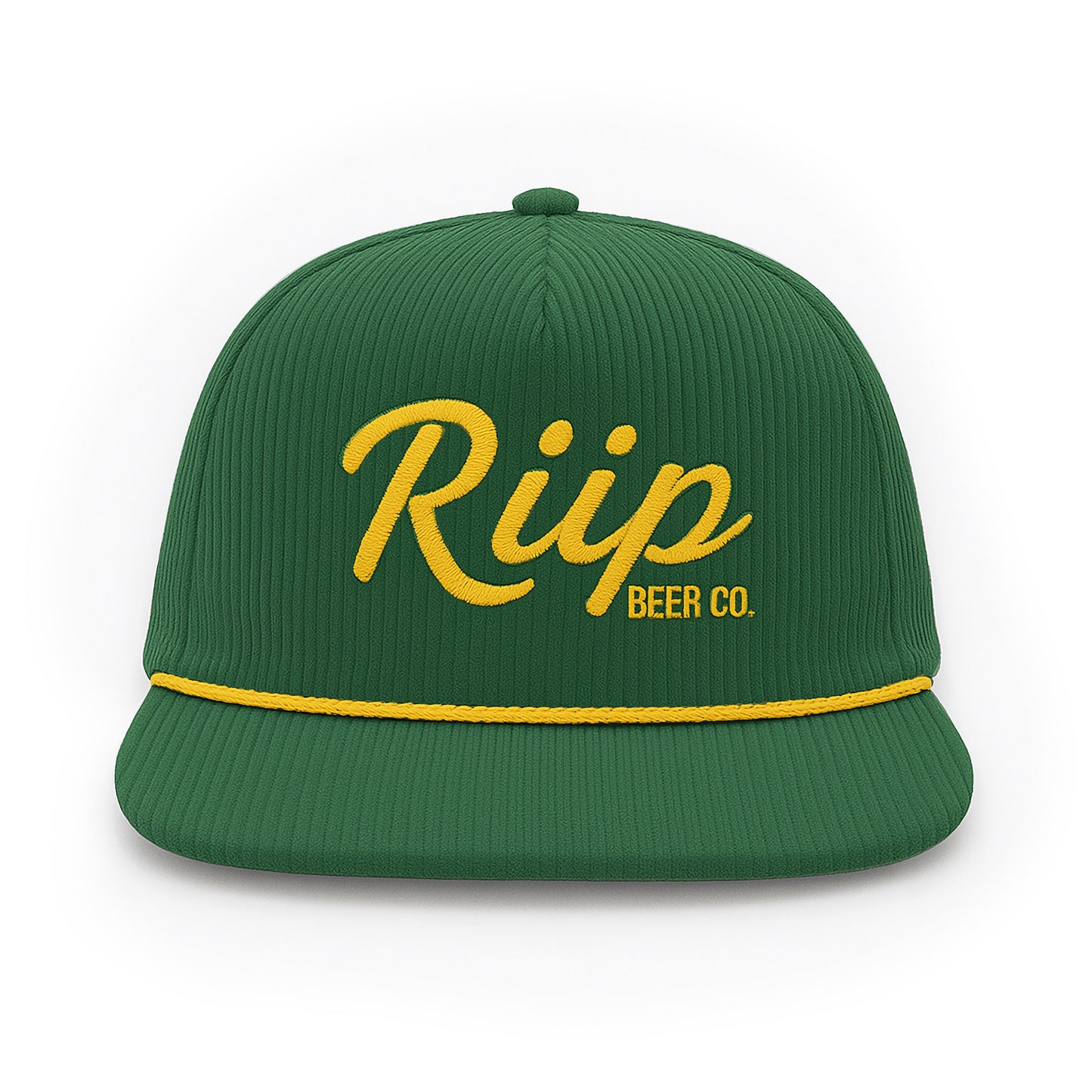 Hat | Riip Cursive Corduroy | Green & Gold