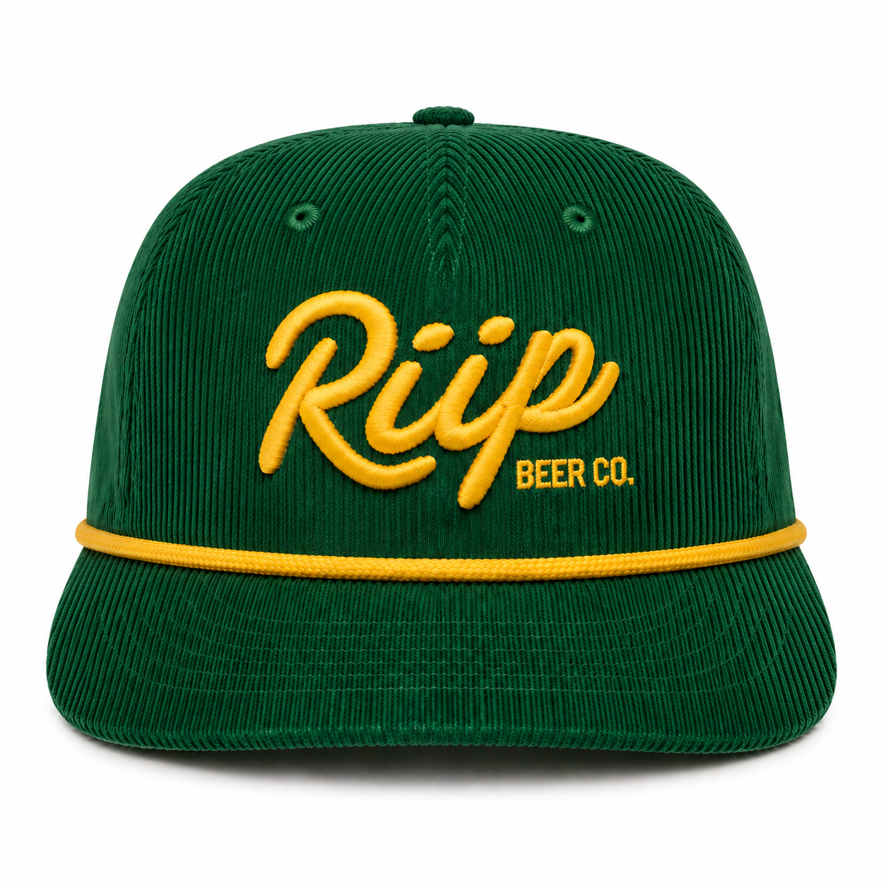 Hat | Riip Cursive Corduroy | Green & Gold