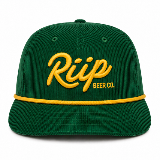 Hat | Riip Cursive Corduroy | Green & Gold
