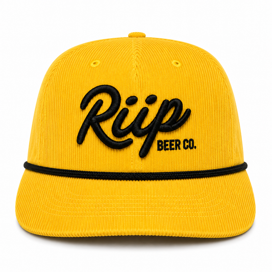 Hat | Riip Cursive Corduroy | Yellow/Black
