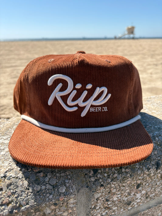 Hat | Riip Cursive Corduroy | Brown / White