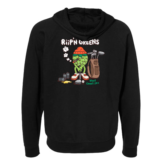 Hoodie Light Weight Zip Up | Riip'n Greens | Black
